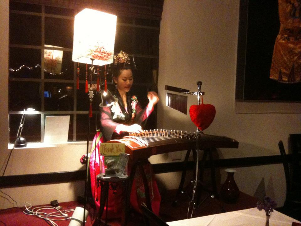 the palace chinese girl music harp