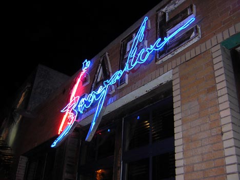 cafe boogaloo neon sign