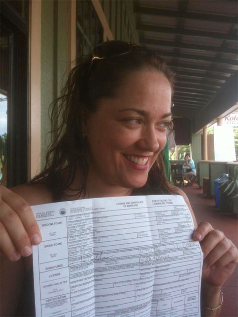 milena marriage license koloa kauai hawaii 11/11/11